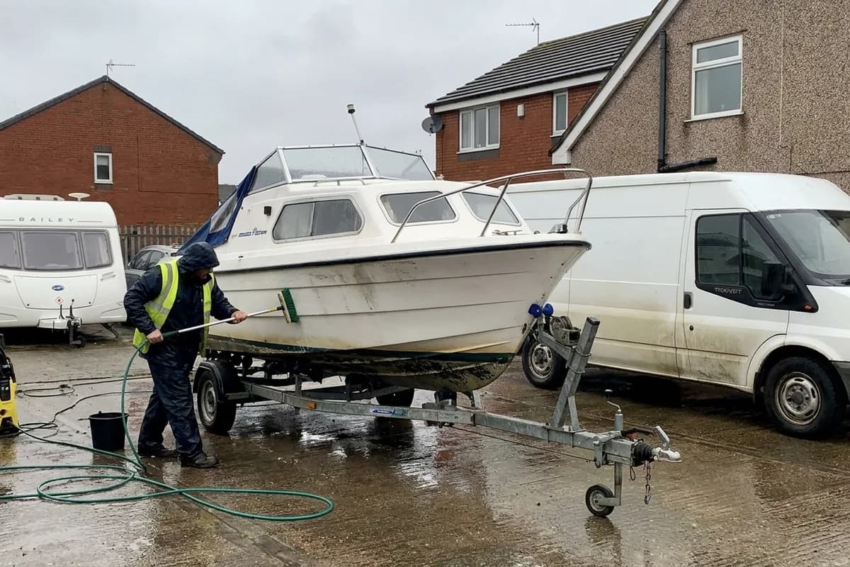 Boat topside cleaned and polished