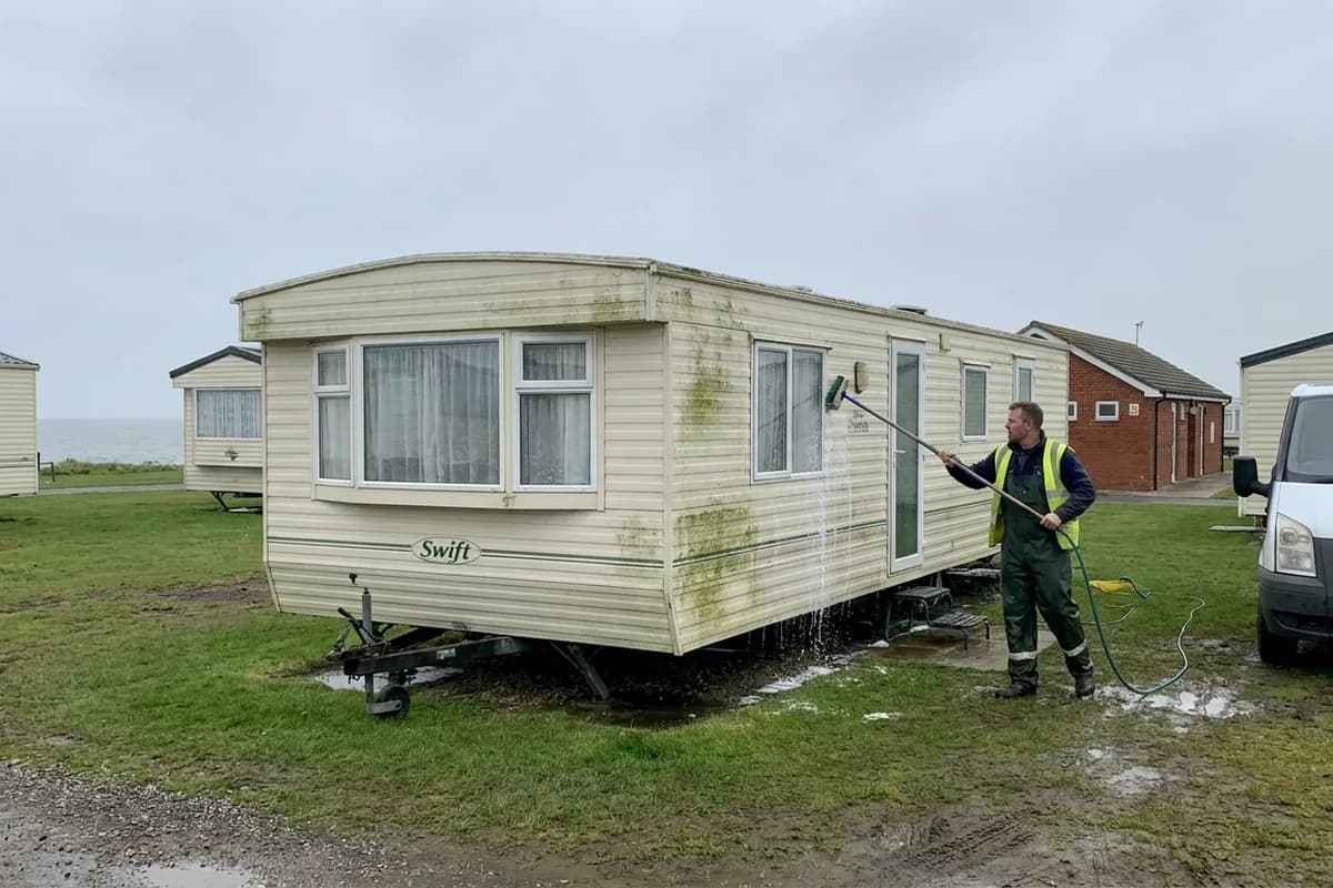 Static Caravan & Holiday Home Cleaning in progress